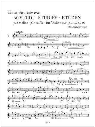 60 Etudes, extraites de l'op. 32 - Hans Sitt - Partition - Violon